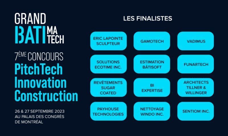 Grand
Batimatech Concours de pitch - pitch contest
2023